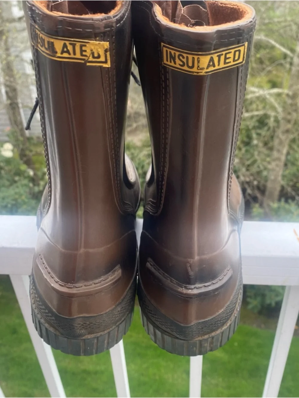 JB Vintage Mountain Man Rubber Work Boots w Steel Shanks Size 10